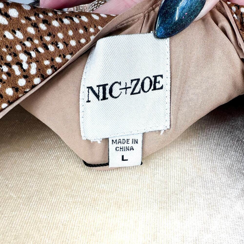NIC+ZOE Womens Swirling Sands Bianca Dress Large Neutral Tan White Tank NWT - Picture 10 of 13